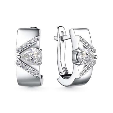 Серьги Алькор из серебра 925 с горным хрусталем