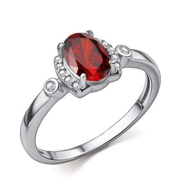 Кольцо Алькор из серебра 925 с гранатом