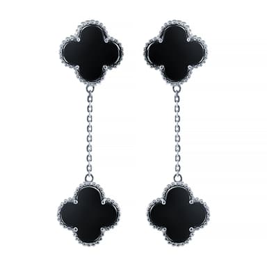 Серьги из серебра 925 с ониксами