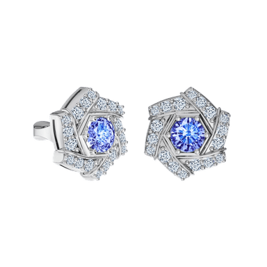 Серьги-пусеты ALROSA из золота 750 с бриллиантами